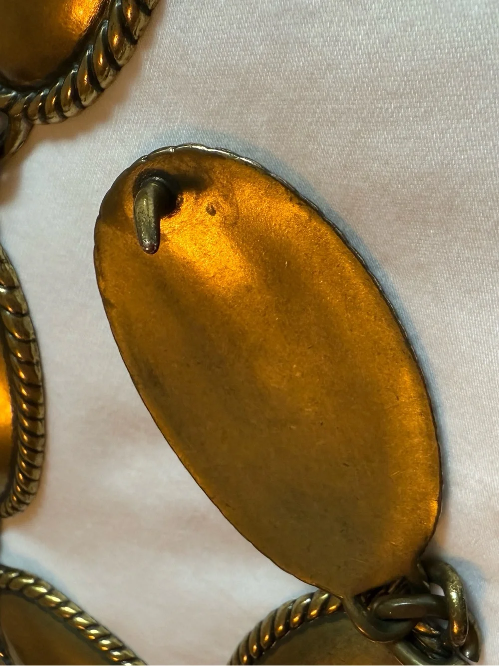Vintage Calvin Klein Brass Concho Belt with oval medallions